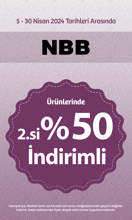 NBB Ürünlerinde 2.si %50 İndirimli 