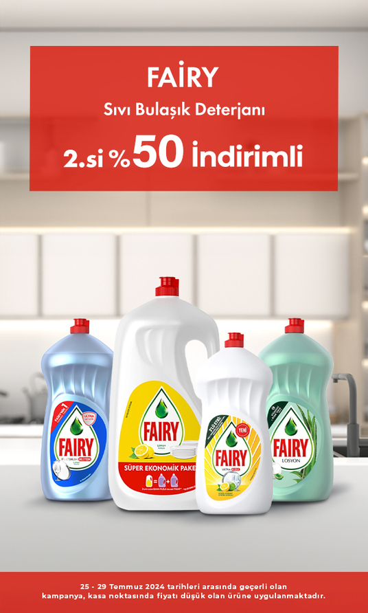 Fairy Sıvı Bulaşık Deterjanı 2.si %50 İndirimli