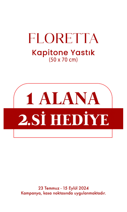 Floretta Kapitone Yastık 1 Alana 2.si Hediye 