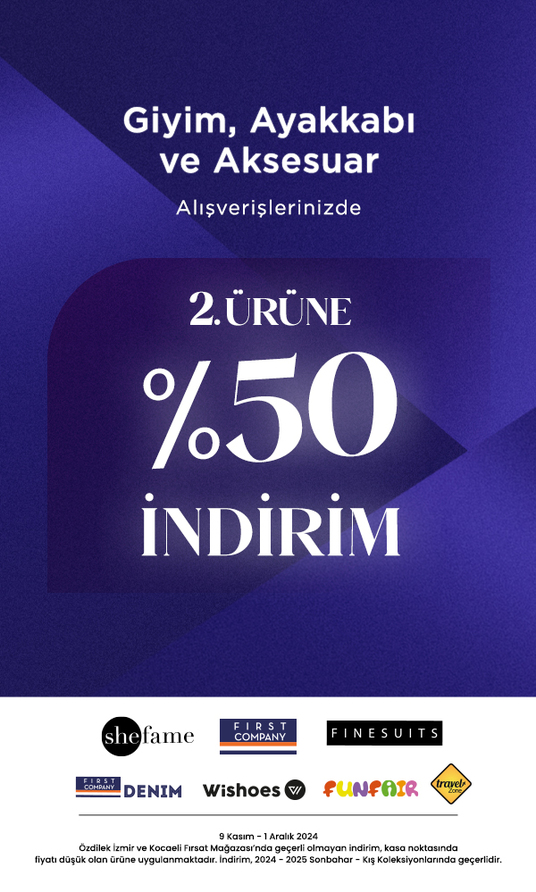 Giyim Ayakkabı ve Aksesuar Alışverişlerinizde 2.si %50 İndirimli