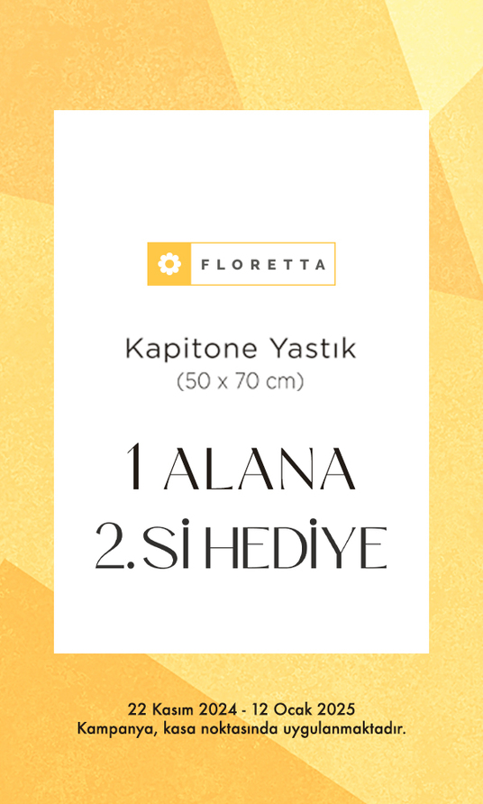 Floretta Kapitone Yastık 1 Alana 2.si Hediye