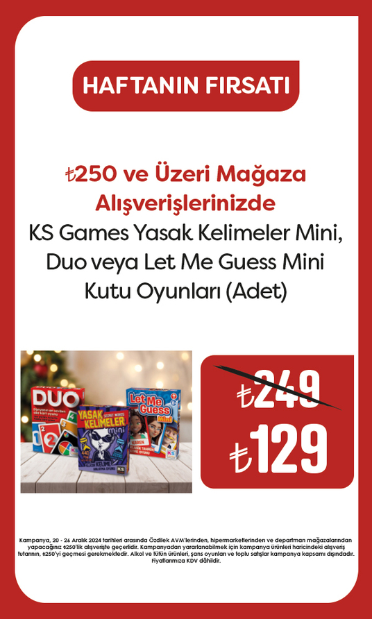 250 TL ve Üzeri Mağaza Alışverişlerinizde Ks Gamer Yasak Kelimeler Mini, Duo veya Let Me Gues Mini Kutu Oyunlar