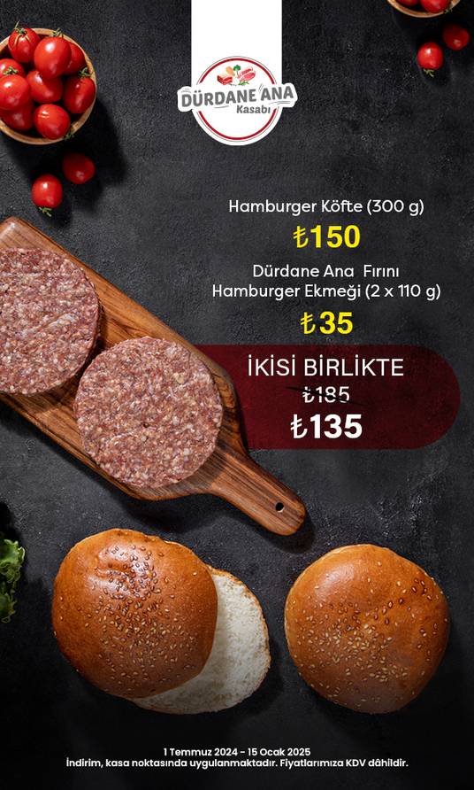 Hamburger Köftesi ve Ekmeği 135 TL 