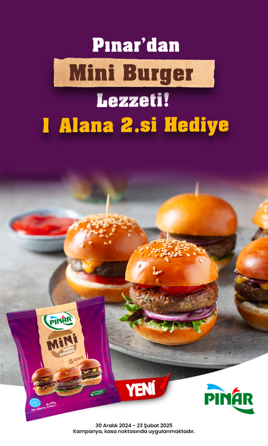 Pınardan Mini Burger Lezzeti 1 Alana 2.si Hediye 