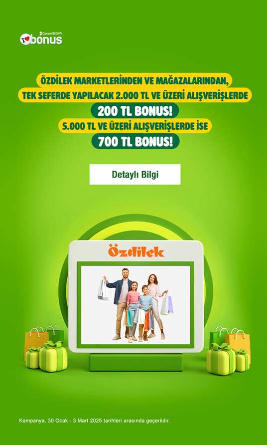 Özdilek Mağazalarından Yapılacak Alışverişlerde 2000 TL'ye 200, 5000 TL'ye 700 TL Bonus!